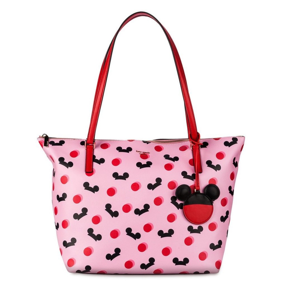 Kate Spade x Disney Disneyland Parks Pink Red Mouse Ear Hat Tote Handbag NEW